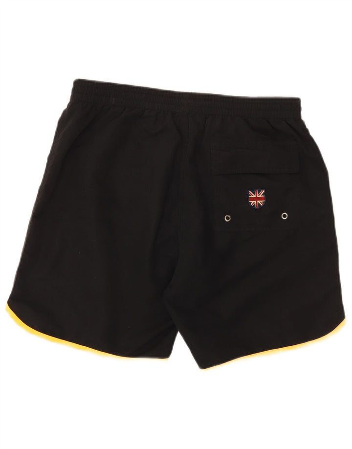 Pantaloncini da bagno grafici da uomo Admiral, grandi, in poliestere color block nero