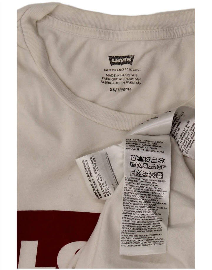 T-shirt grafica da donna LEVI'S Top UK 6 XS cotone bianco