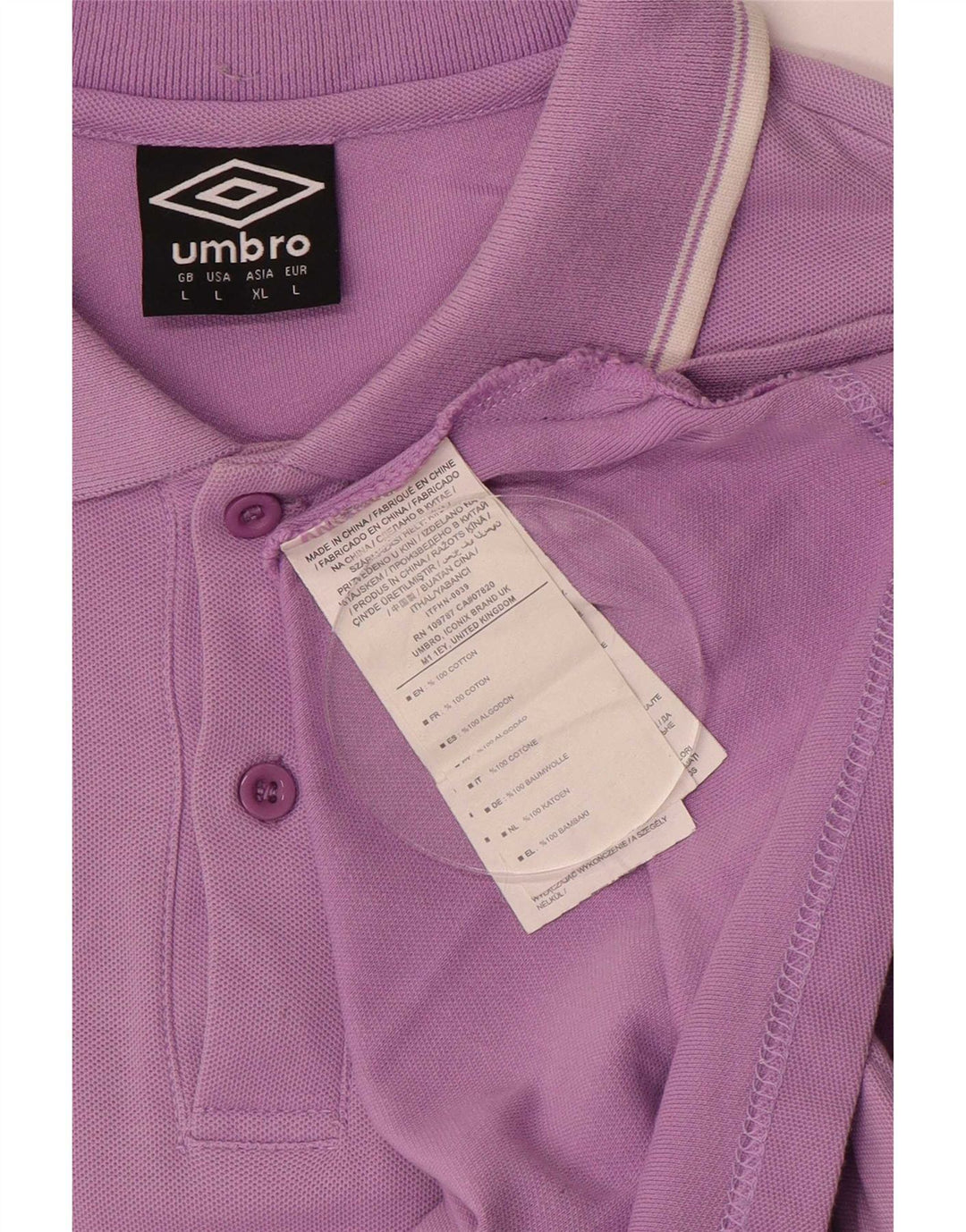 Polo Umbro da uomo grande in cotone viola