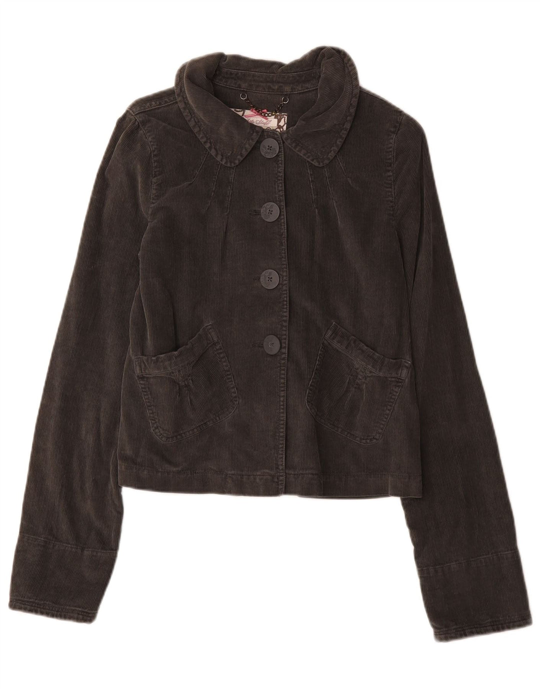 Giacca da donna in velluto a coste White Stuff UK 8 piccola in cotone grigio