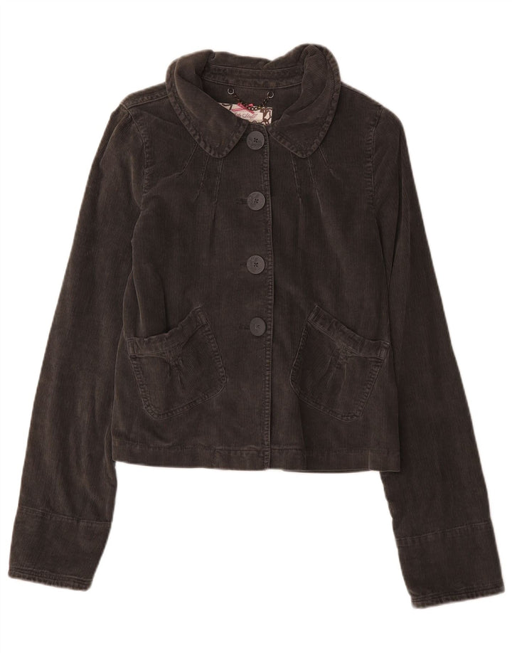 Giacca da donna in velluto a coste White Stuff UK 8 piccola in cotone grigio