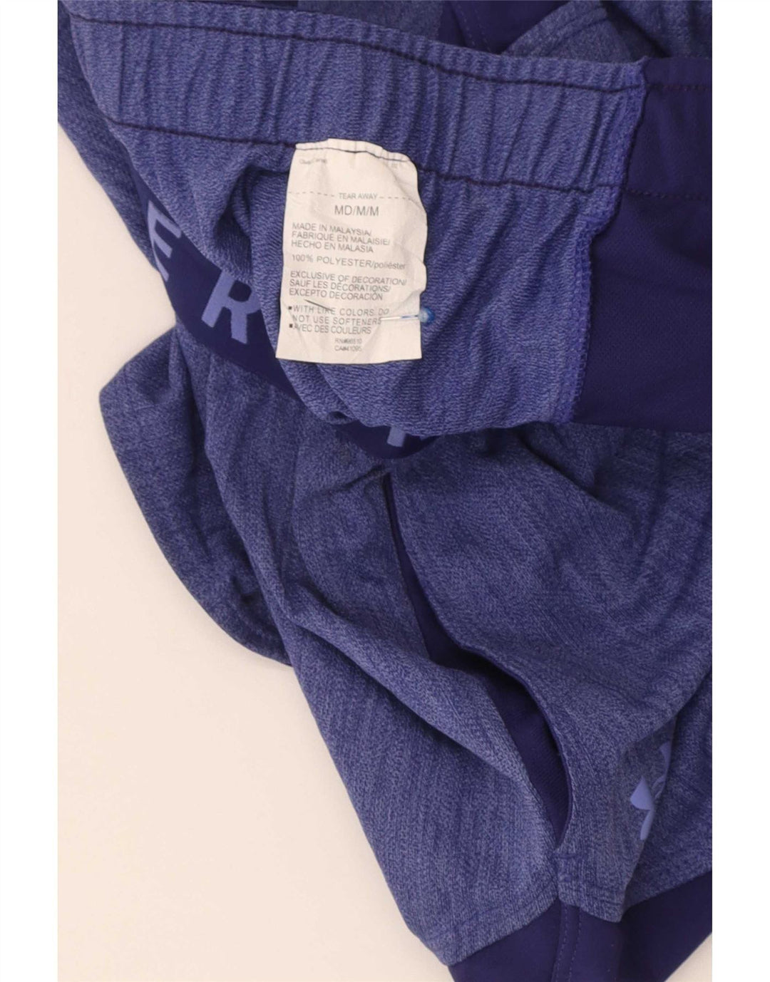 Pantaloncini sportivi grafici da donna Under Armour in poliestere color block blu medio