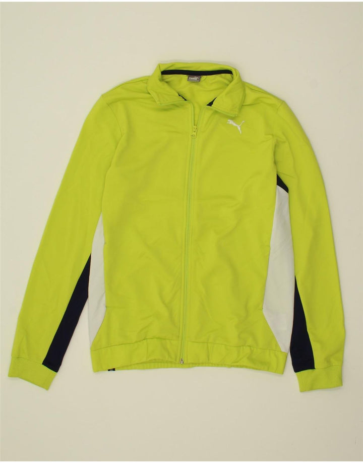 PUMA Boys Tracksuit Top Jacket 15-16 Years Green Polyester Vintage Puma and Second-Hand Puma from Messina Hembry 