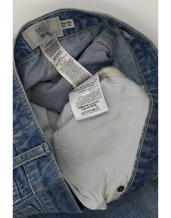 MARKS & SPENCER Jeans affusolati da uomo W32 L31 cotone blu