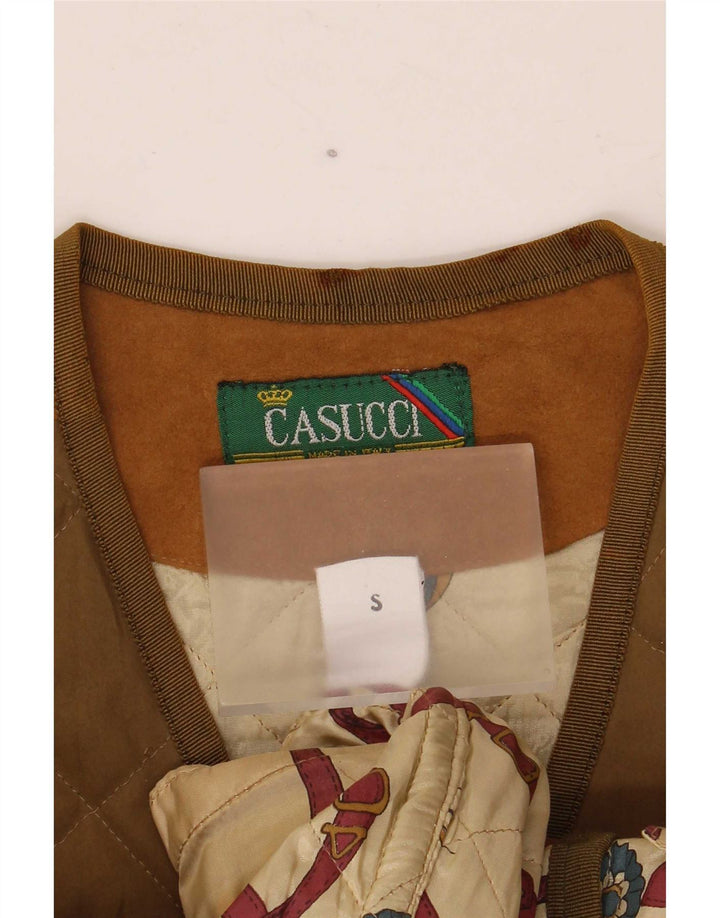Gilet trapuntato da uomo Casucci UK 36 piccolo poliestere kaki
