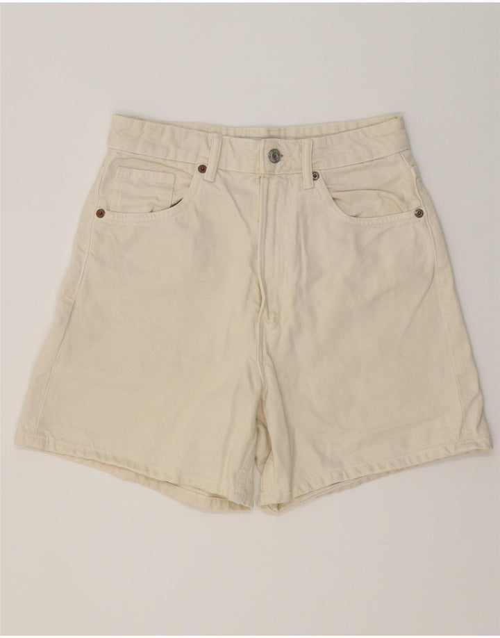 Pantaloncini di jeans da donna Zara EU 38 piccoli W28 cotone bianco sporco