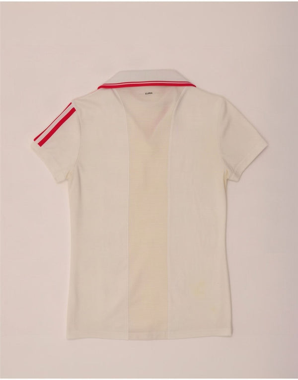 Polo Adidas da donna UK 14 Medium White Colourblock in poliestere
