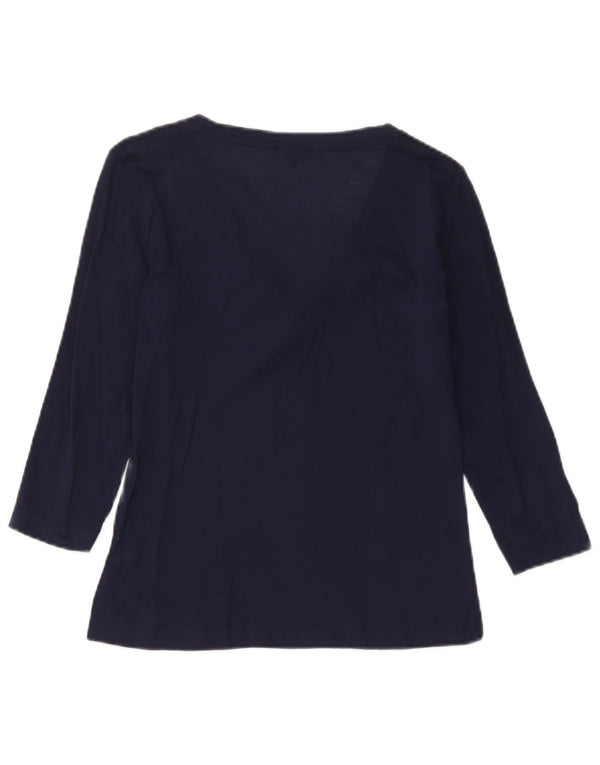 Massimo Dutti Camicetta da donna con maniche a 3/4 Top UK 12 Medio Blu Navy