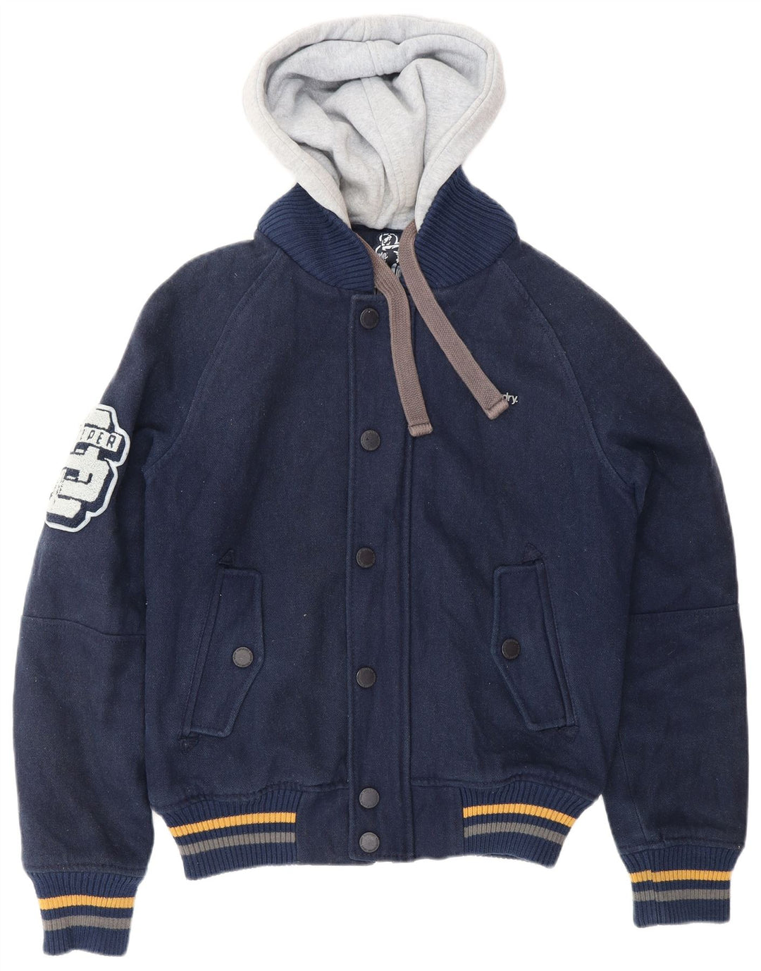 Giacca college grafica da uomo SUPERDRY UK 38 blocco colore blu navy medio