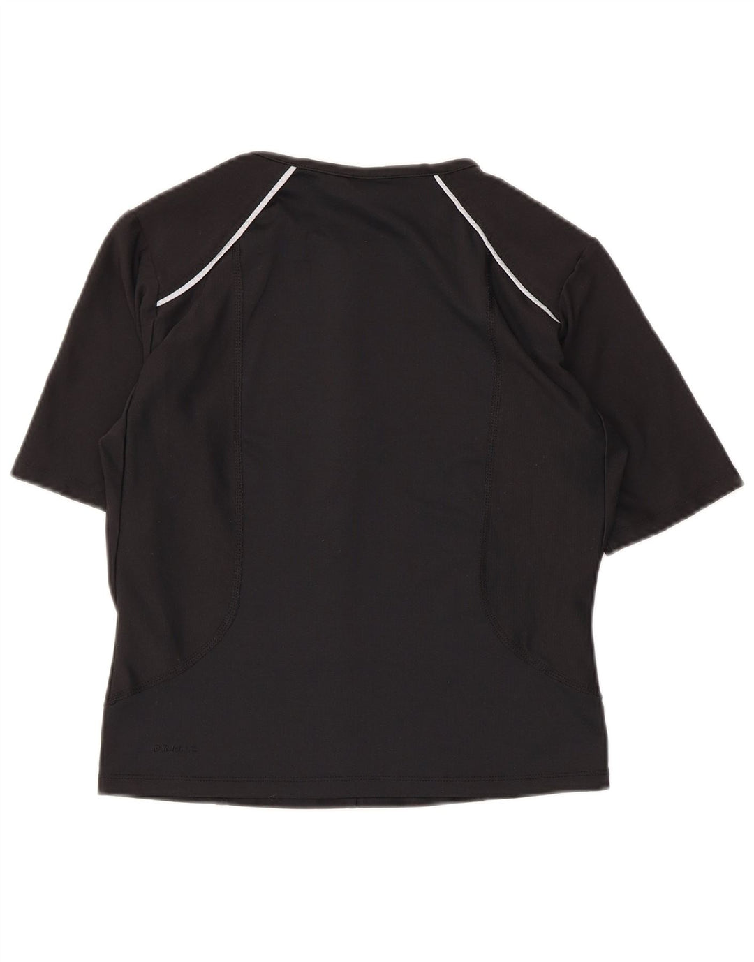 T-shirt NIKE da donna Dri Fit con collo e zip UK 14/16 grande poliestere nero