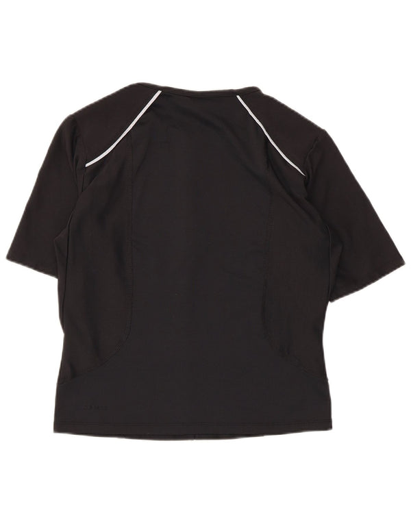 T-shirt NIKE da donna Dri Fit con collo e zip UK 14/16 grande poliestere nero
