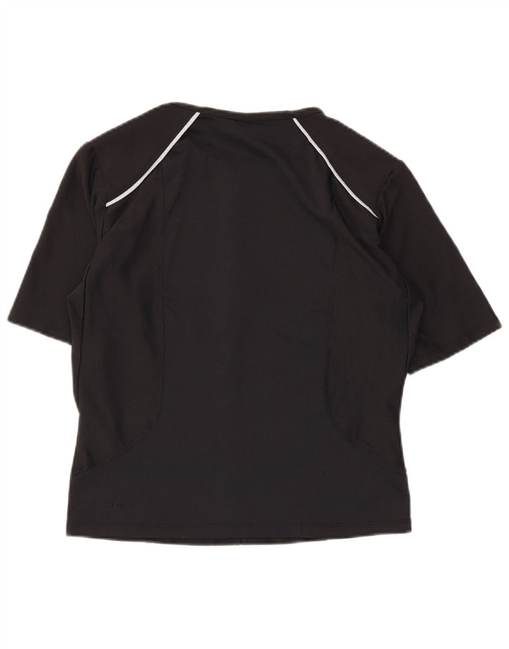 T-shirt NIKE da donna Dri Fit con collo e zip UK 14/16 grande poliestere nero