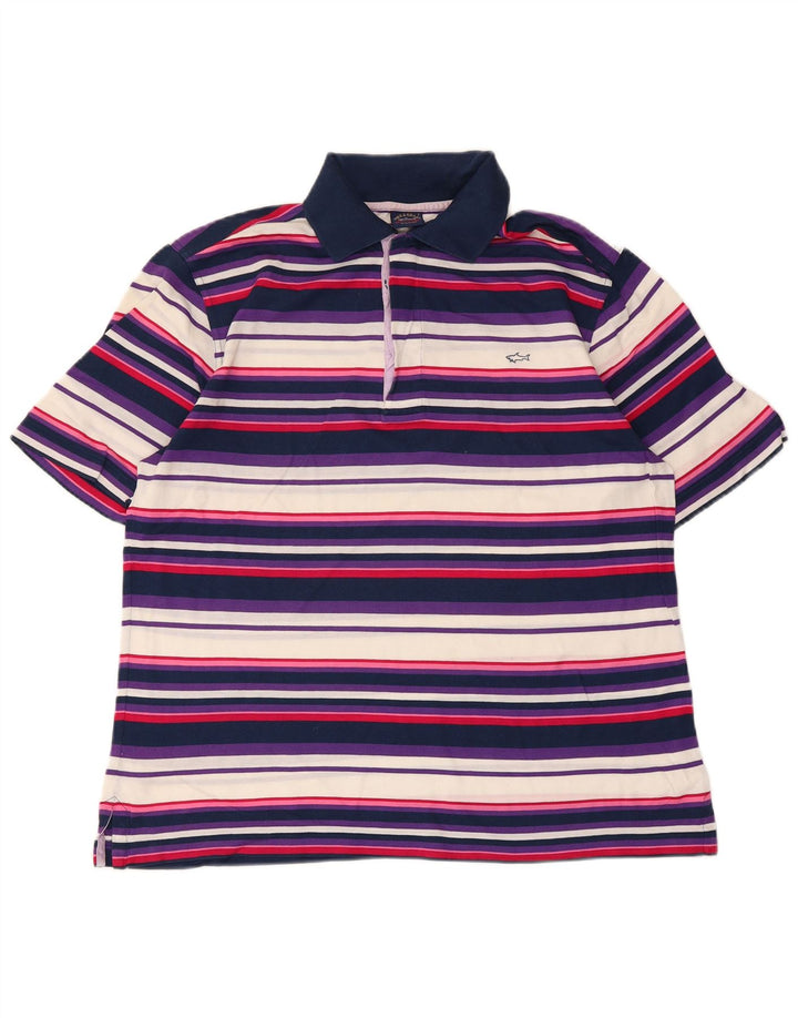Polo da uomo Paul & Shark piccola in cotone a righe multicolore