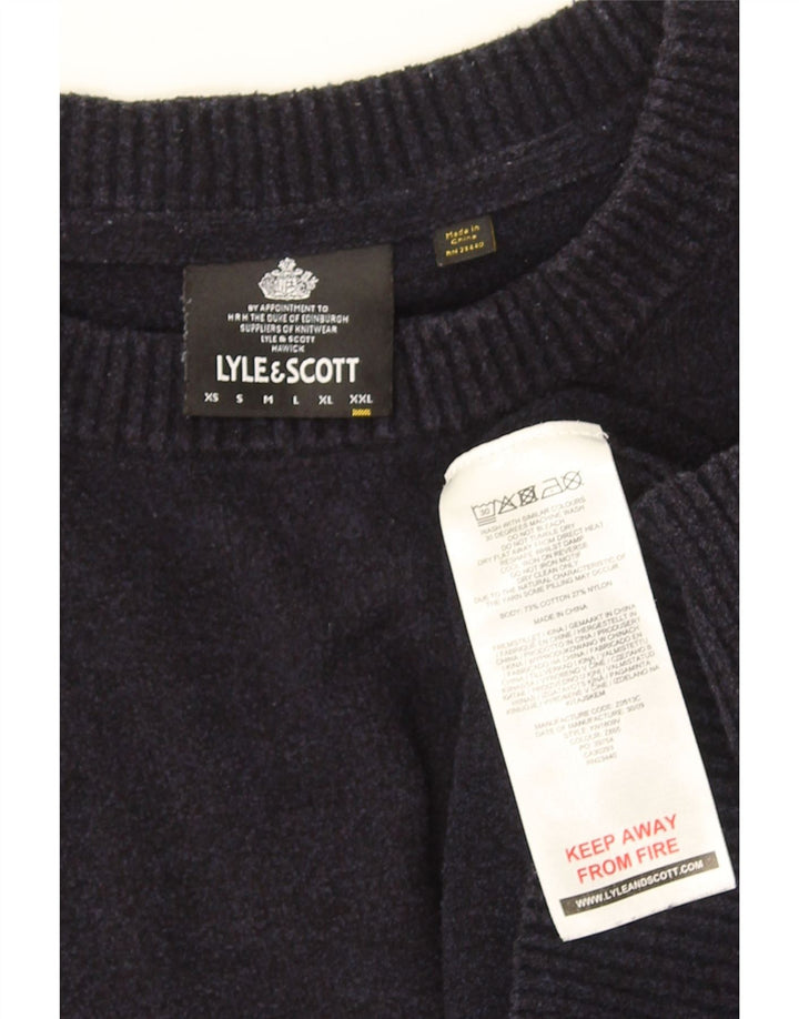 Maglione maglione girocollo da uomo LYLE & SCOTT 2XL cotone blu navy