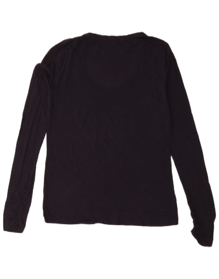 Jigsaw Top da donna a maniche lunghe UK 14 Large in cotone blu navy