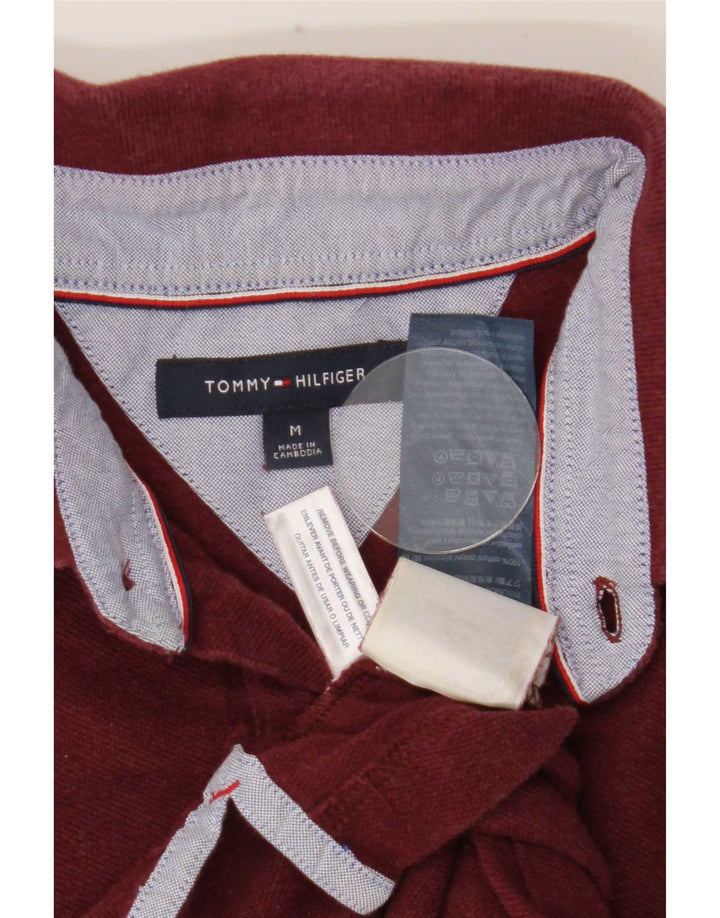 Polo da uomo Tommy Hilfiger in cotone bordeaux medio