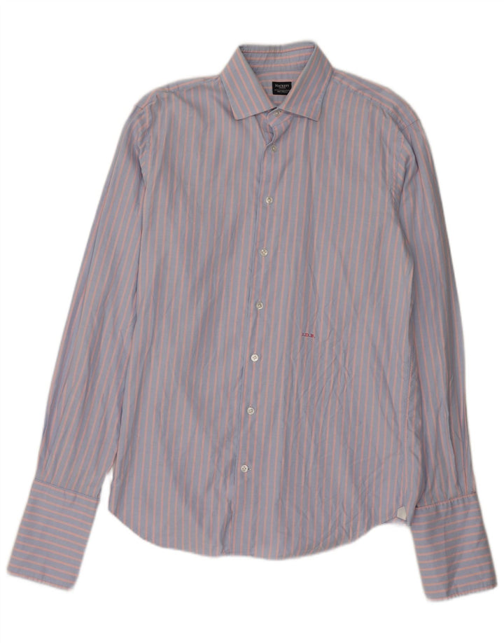 Camicia formale da uomo Hackett a righe blu medio