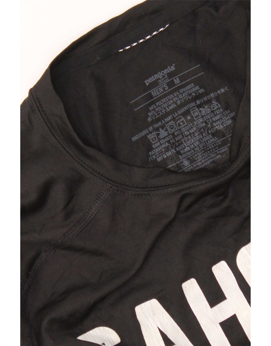 Patagonia T-shirt grafica da uomo North Carolina Top in poliestere nero medio