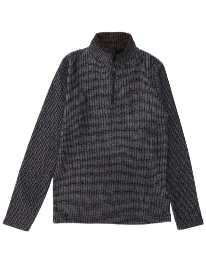 Maglione in pile da uomo con zip e collo Weird Fish, piccolo in poliestere blu navy