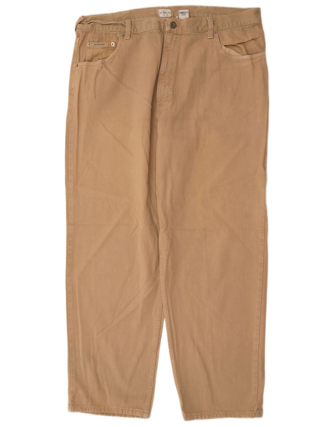 CALVIN KLEIN Pantaloni casual dritti da uomo W40 L30 Cotone Beige