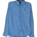 CREW CLOTHING Mens Slim Fit Shirt Small Blue Argyle/Diamond Cotton Vintage Crew Clothing and Second-Hand Crew Clothing from Messina Hembry 