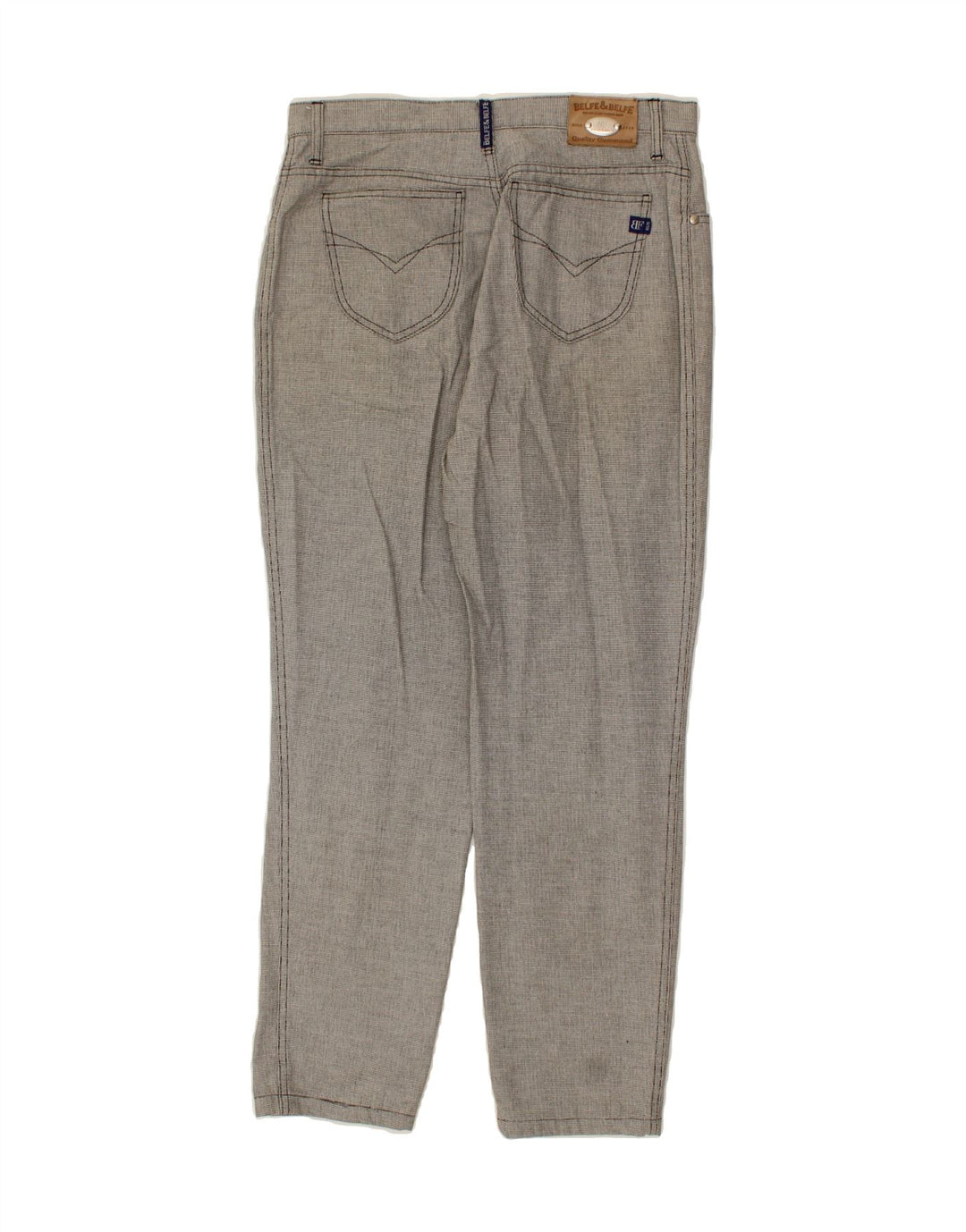 BELFE & BELFE Mens Tapered Casual Trousers IT 48 Medium W32 L29 Grey Vintage Belfe & Belfe and Second-Hand Belfe & Belfe from Messina Hembry 