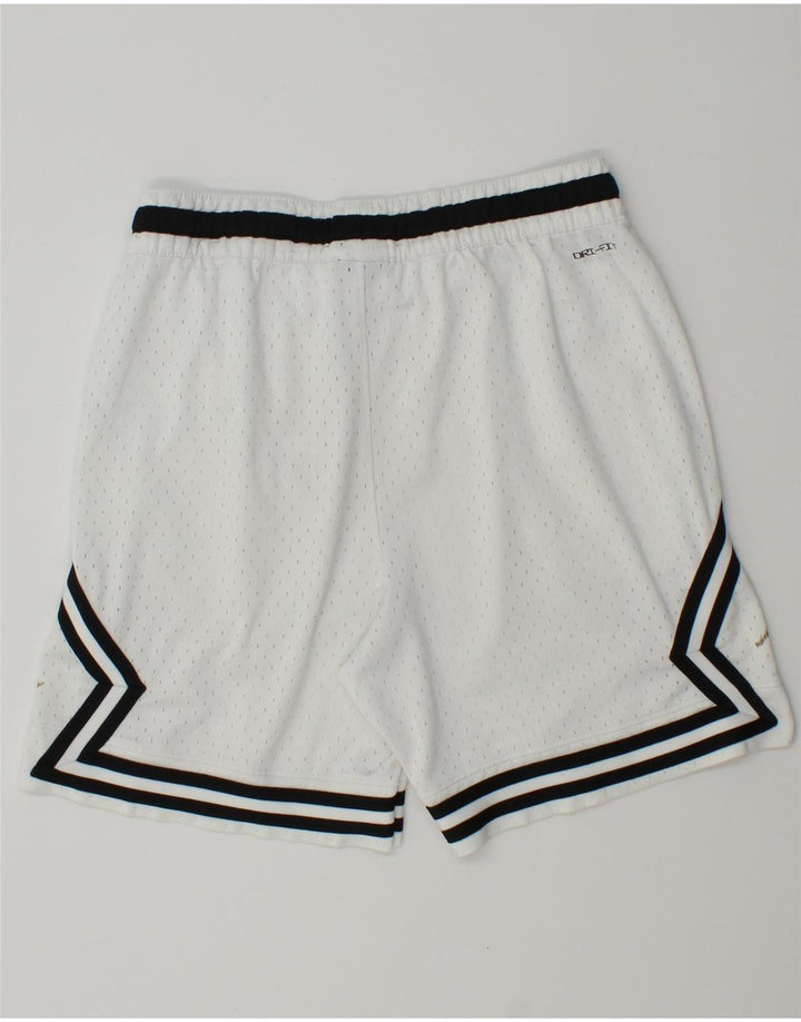 Pantaloncini sportivi Jordan Dri Fit da uomo in poliestere geometrico bianco medio