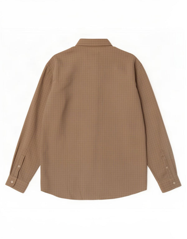 Camicia Armani Jeans Uomo XL Beige Check Cotone