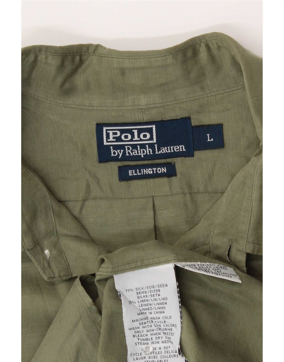 Polo Ralph Lauren Camicia Ellington da uomo grande in seta verde