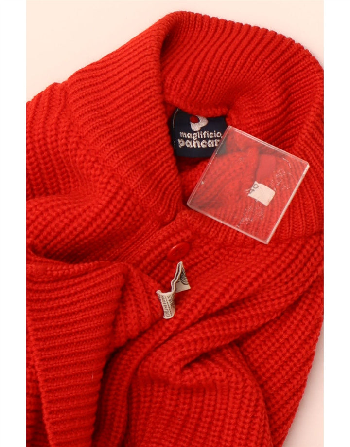 PANCARI Maglione da uomo con collo abbottonato IT 48 Rosso medio in lana vergine