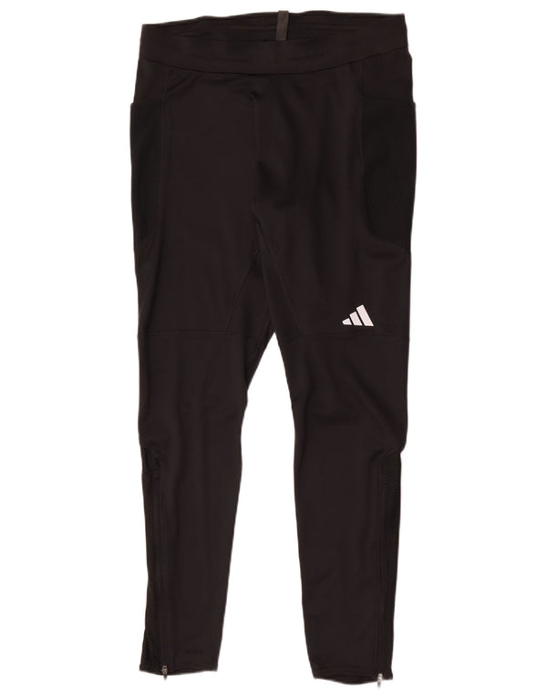 Pantaloni da tuta slim da uomo Adidas Large neri in poliestere