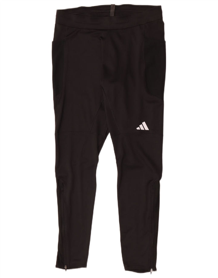Pantaloni da tuta slim da uomo Adidas Large neri in poliestere