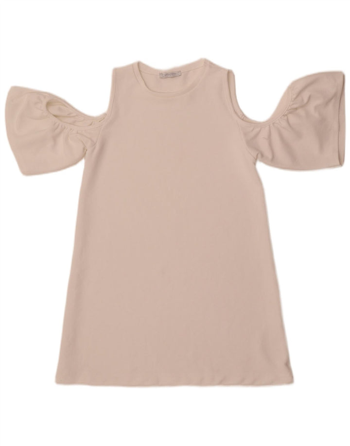 Top Zara da donna con spalle scoperte, camicetta UK 12, bianco medio
