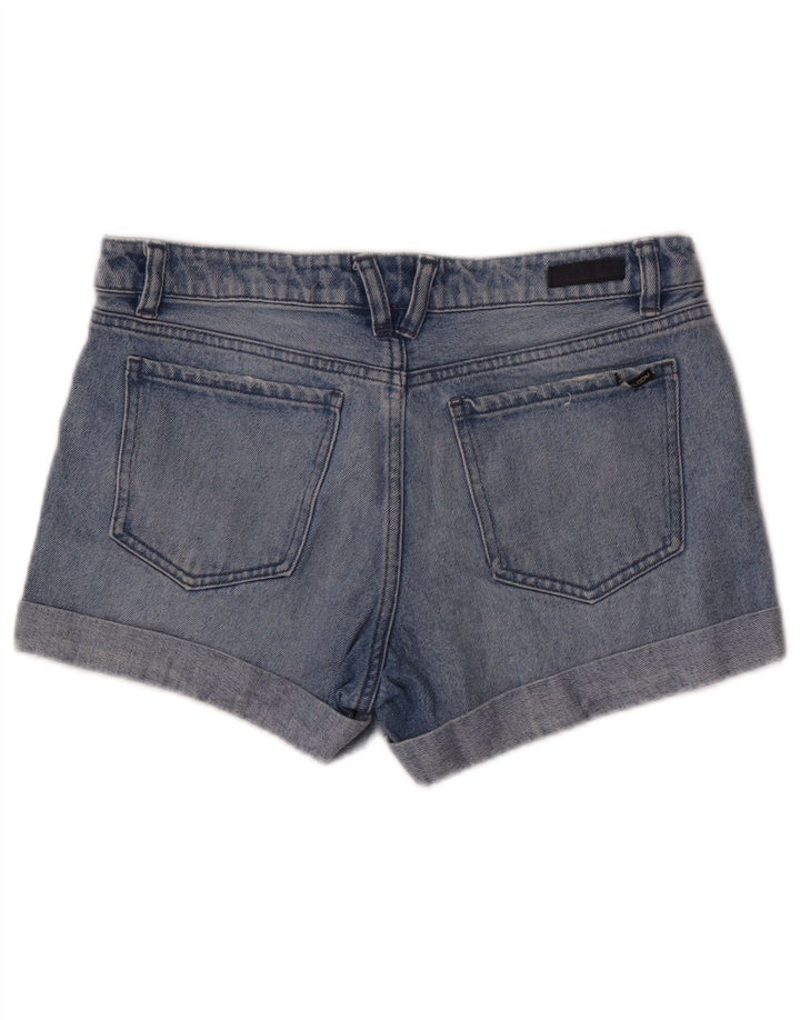 Pantaloncini in denim effetto invecchiato da donna Volcom Boyfriend Fit W28 cotone blu medio