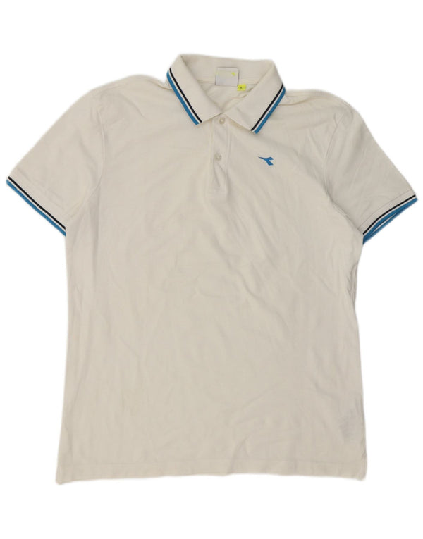 Polo Diadora Uomo Large in Cotone Rigato Bianco