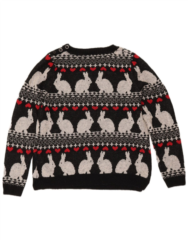 MARKS & SPENCER maglione da donna con scollo a barca UK 10 piccolo nero