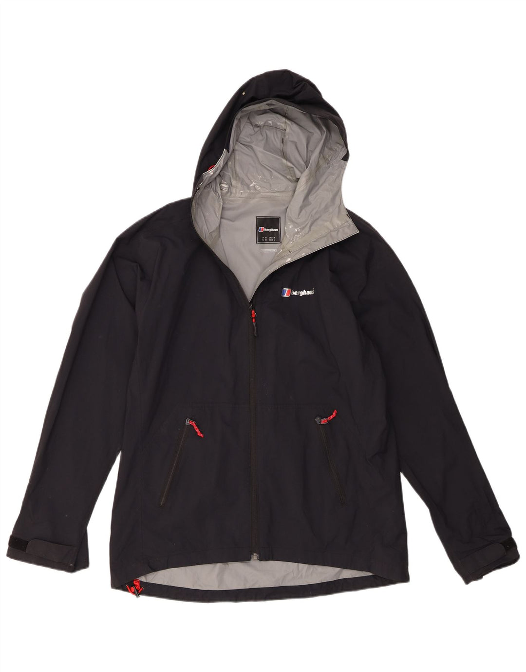 Giacca a vento con cappuccio da uomo Berghaus UK 38 media nera in poliammide