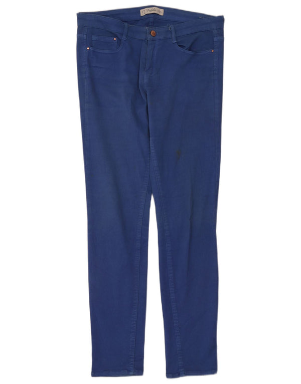 Zara Womens Trafaluc Slim Casual Trousers EU 42 Large W32 L32 Blue
