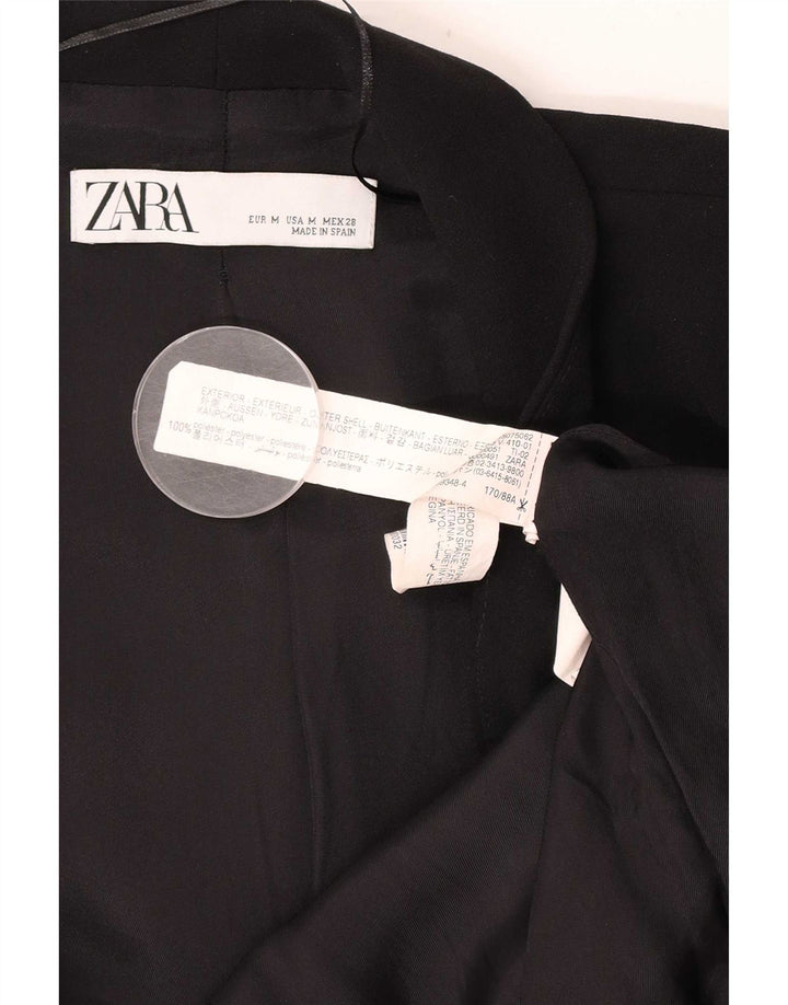 Giacca blazer aperta da donna con maniche a 3/4 Zara UK 14 poliestere nero medio