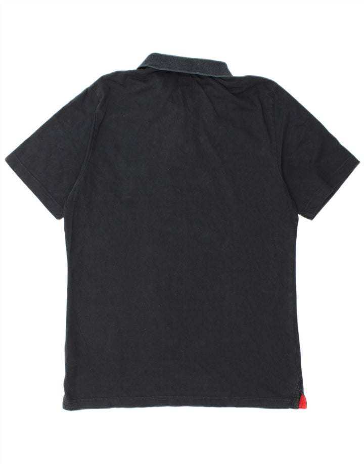 Polo Adidas da uomo in cotone color block medio nero