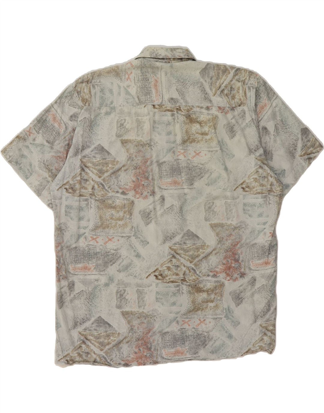 C&A Mens Short Sleeve Shirt Size 43/44 XL Grey Patchwork Cotton Vintage C&A and Second-Hand C&A from Messina Hembry 