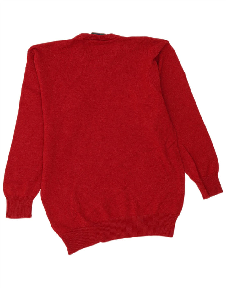 Maglione da uomo girocollo Glenmuir piccolo in lana d'agnello bordeaux