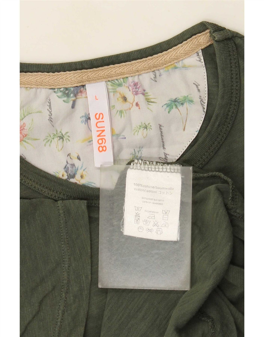 T-shirt da uomo Sun68 Top grande in cotone kaki