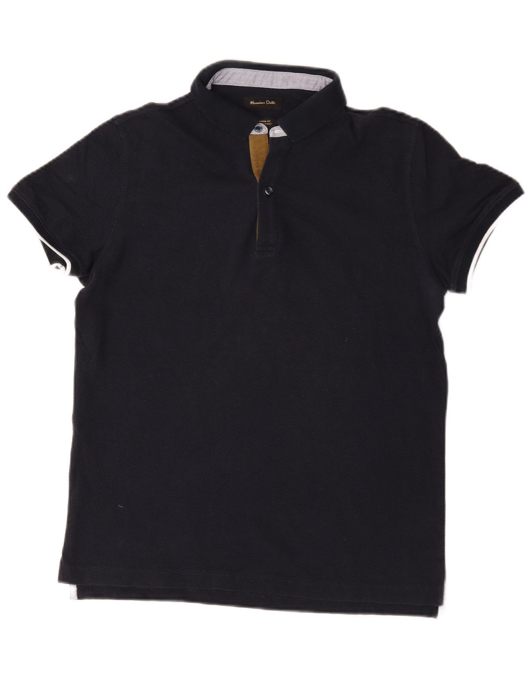 Polo da uomo vestibilità casual Massimo Dutti in cotone blu navy medio