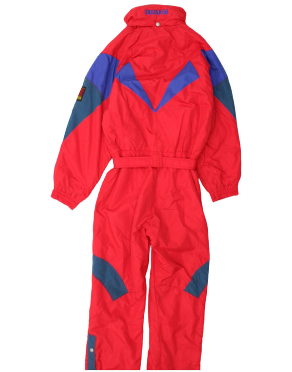 Tuta da sci con cappuccio da donna Brugi IT 44 Medium Red Colourblock in poliammide