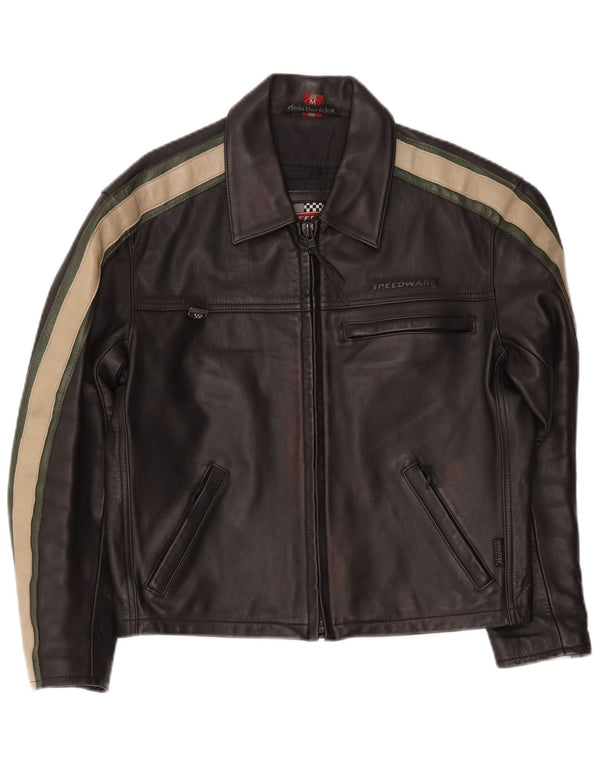 Giacca da motociclista in pelle da uomo Hein Gericke UK 38 Medium Black Colourblock