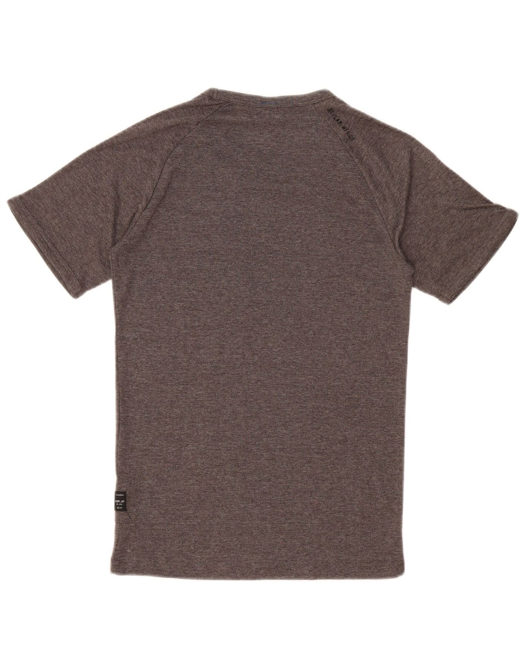 REPLAY Maglietta da donna Top UK 10 Small Poliestere chiazzato grigio