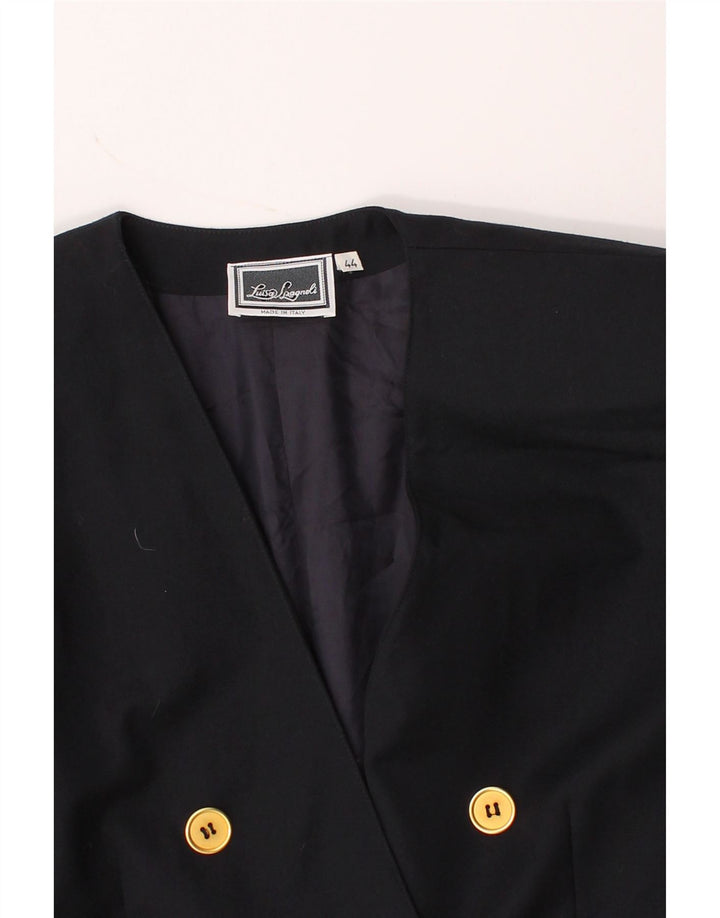 LUISA SPAGNOLI Womens Double Breasted Blazer Jacket IT 44 Medium Navy Blue Vintage Luisa Spagnoli and Second-Hand Luisa Spagnoli from Messina Hembry 