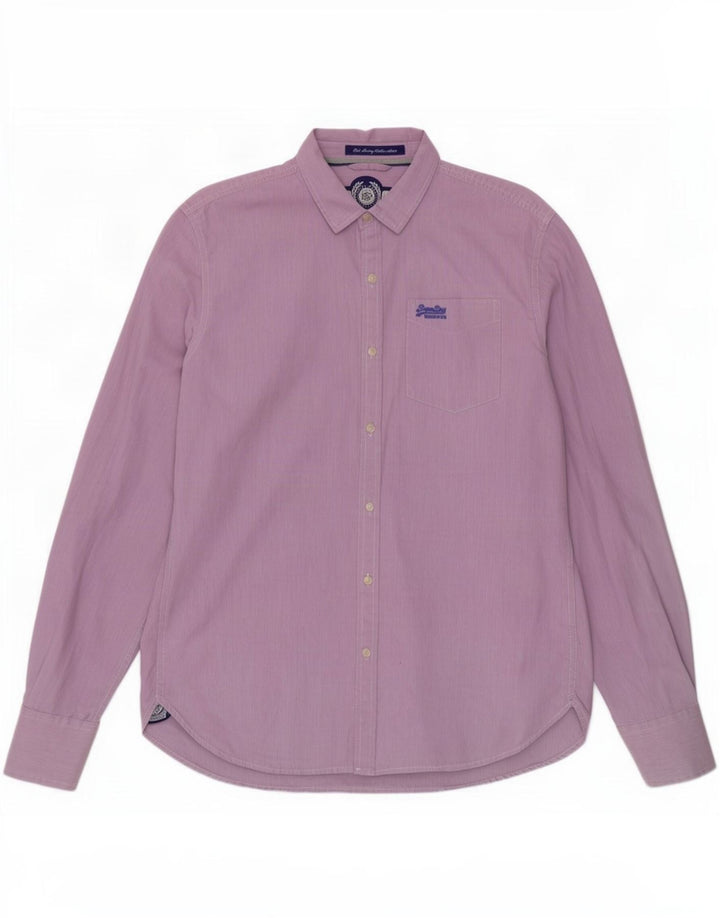 Camicia da uomo Superdry XL in cotone a quadretti viola