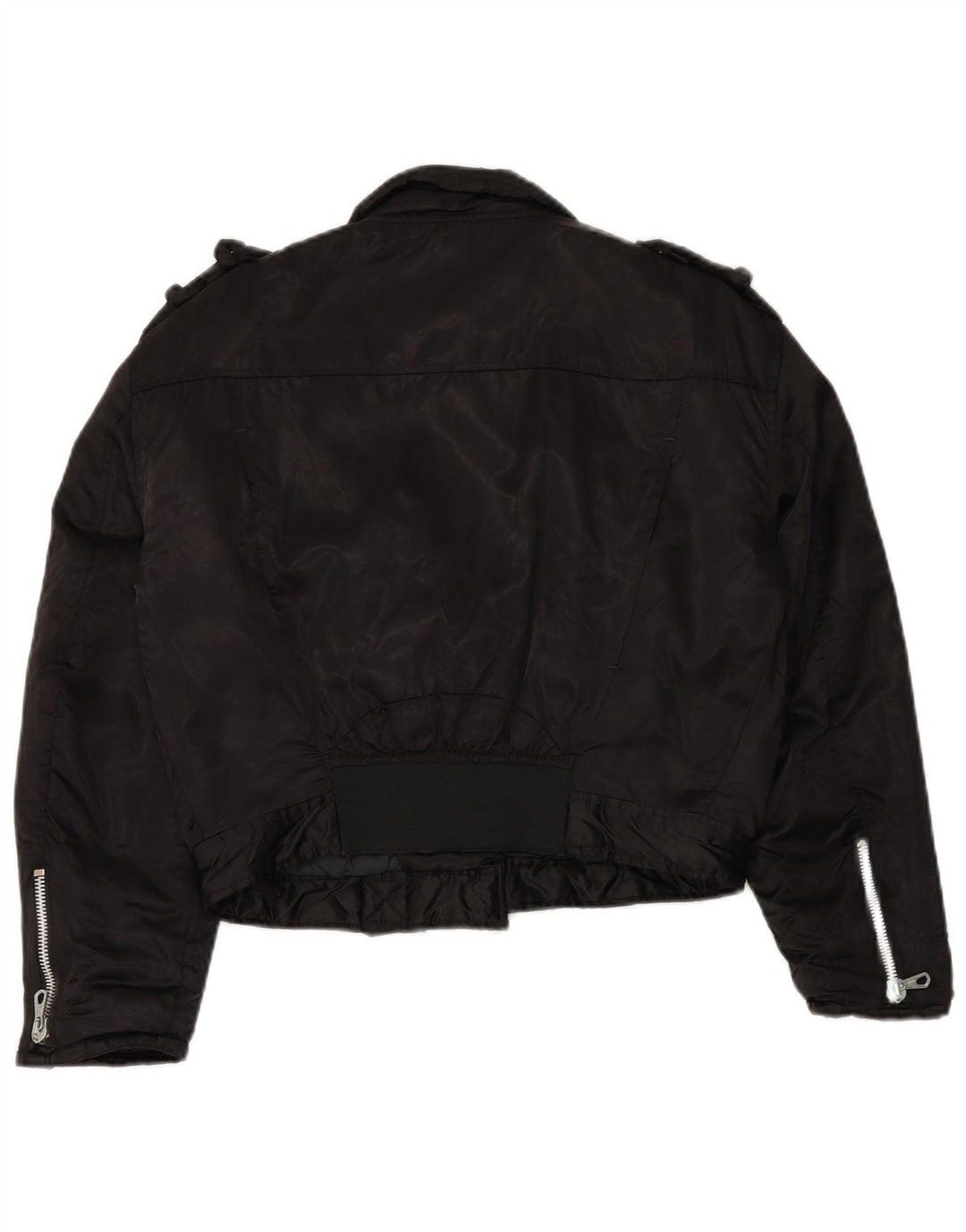 Giacca da motociclista oversize da donna WAMPUM UK 10 piccola in nylon nero